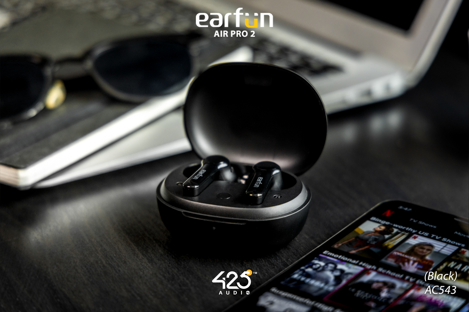 earfun air pro 2,earfun,black,bluetooth,5.2,active noise cancelling,หูฟัง,หูฟังไร้สาย,ipx5,คุยชัด,เบสหนัก