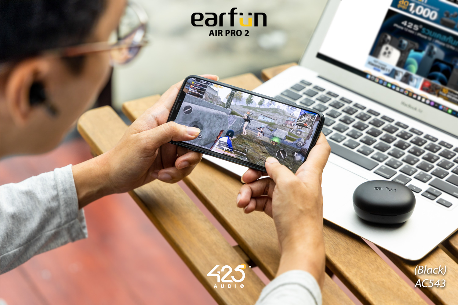 earfun air pro 2,earfun,black,bluetooth,5.2,active noise cancelling,หูฟัง,หูฟังไร้สาย,ipx5,คุยชัด,เบสหนัก