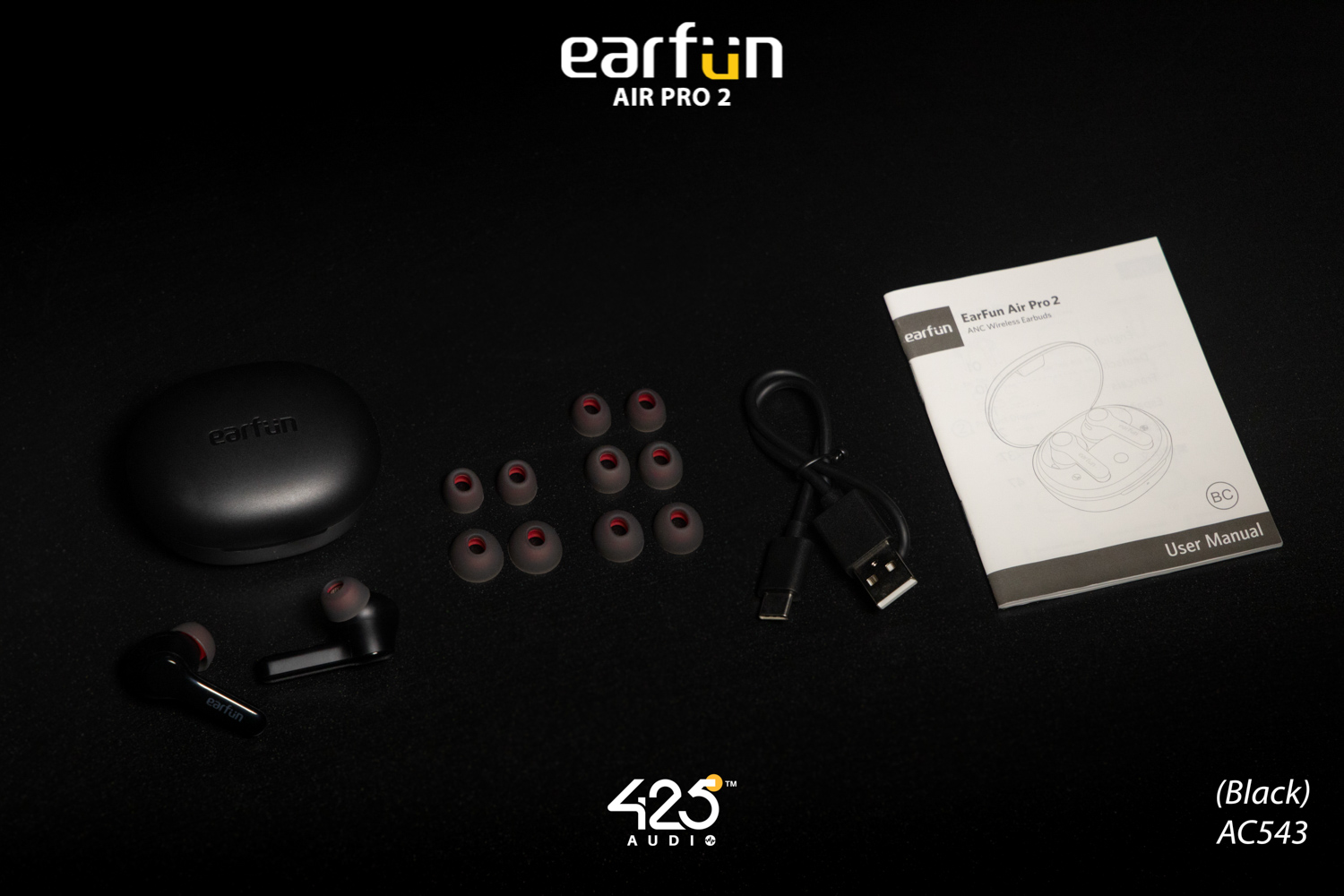 earfun air pro 2,earfun,black,bluetooth,5.2,active noise cancelling,หูฟัง,หูฟังไร้สาย,ipx5,คุยชัด,เบสหนัก