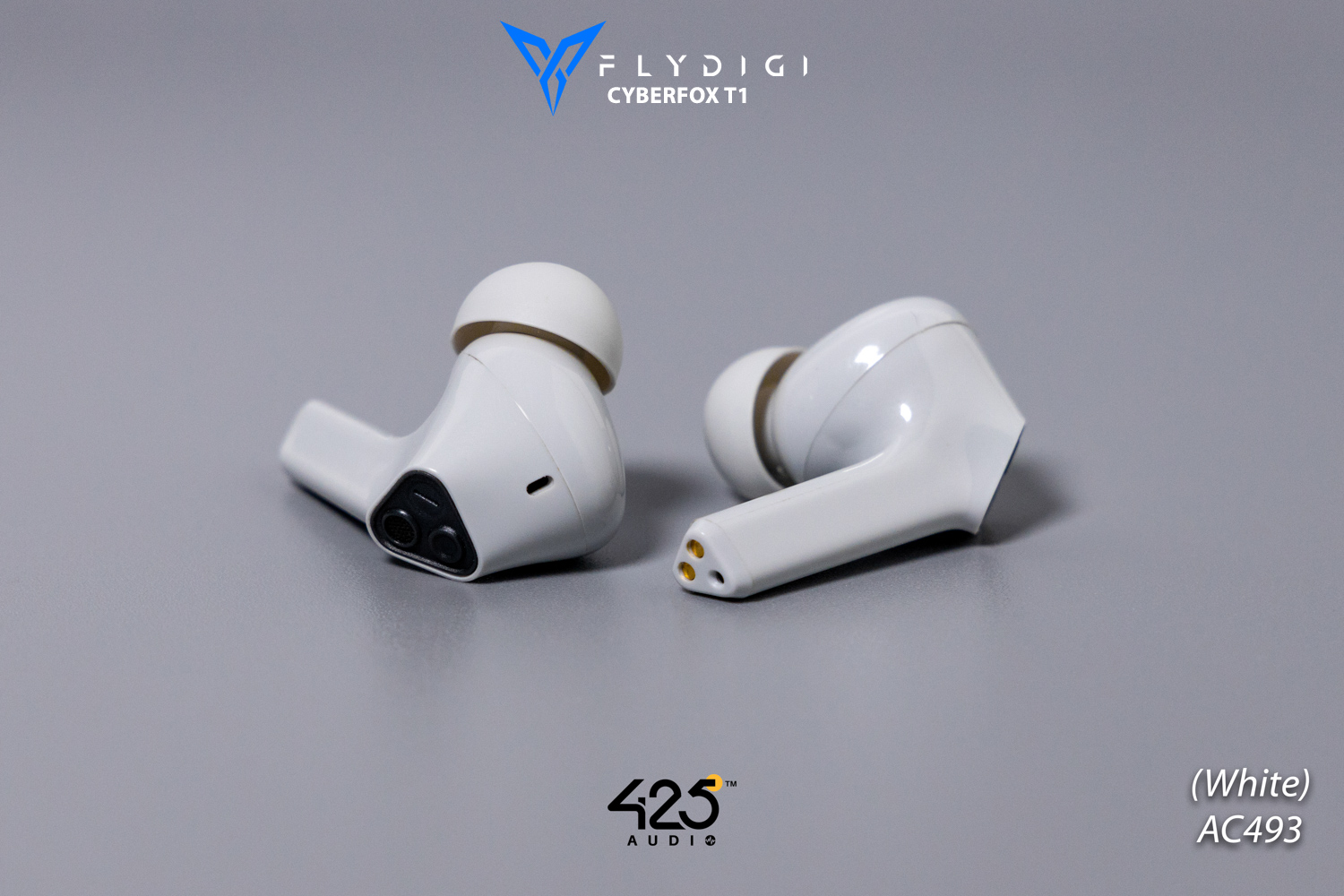 Flydigi Cyberfox t1,black,white,true wireless,gaming mode,ipx4,bluetooth 5.0,in-ear,หูฟังไร้สาย,เล่นเกมส์ไม่ดีเลย์,เสียงดี,ใส่สบาย,คุยโทรศัพท์ชัด,pubg,rov,call of duty mobile