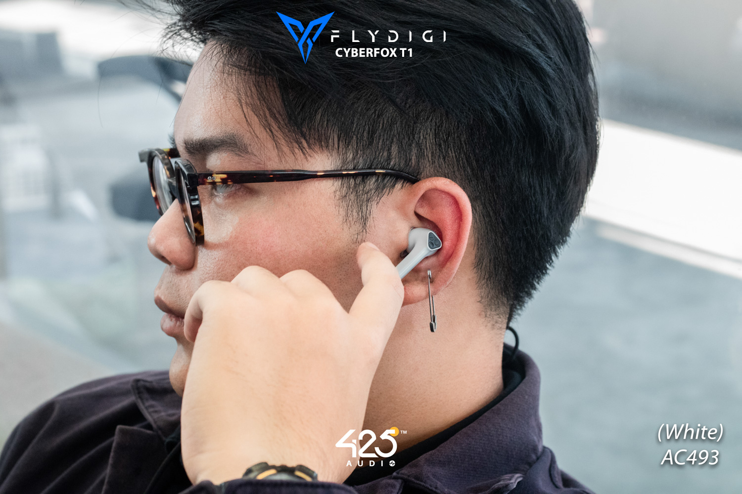 Flydigi Cyberfox t1,black,white,true wireless,gaming mode,ipx4,bluetooth 5.0,in-ear,หูฟังไร้สาย,เล่นเกมส์ไม่ดีเลย์,เสียงดี,ใส่สบาย,คุยโทรศัพท์ชัด,pubg,rov,call of duty mobile