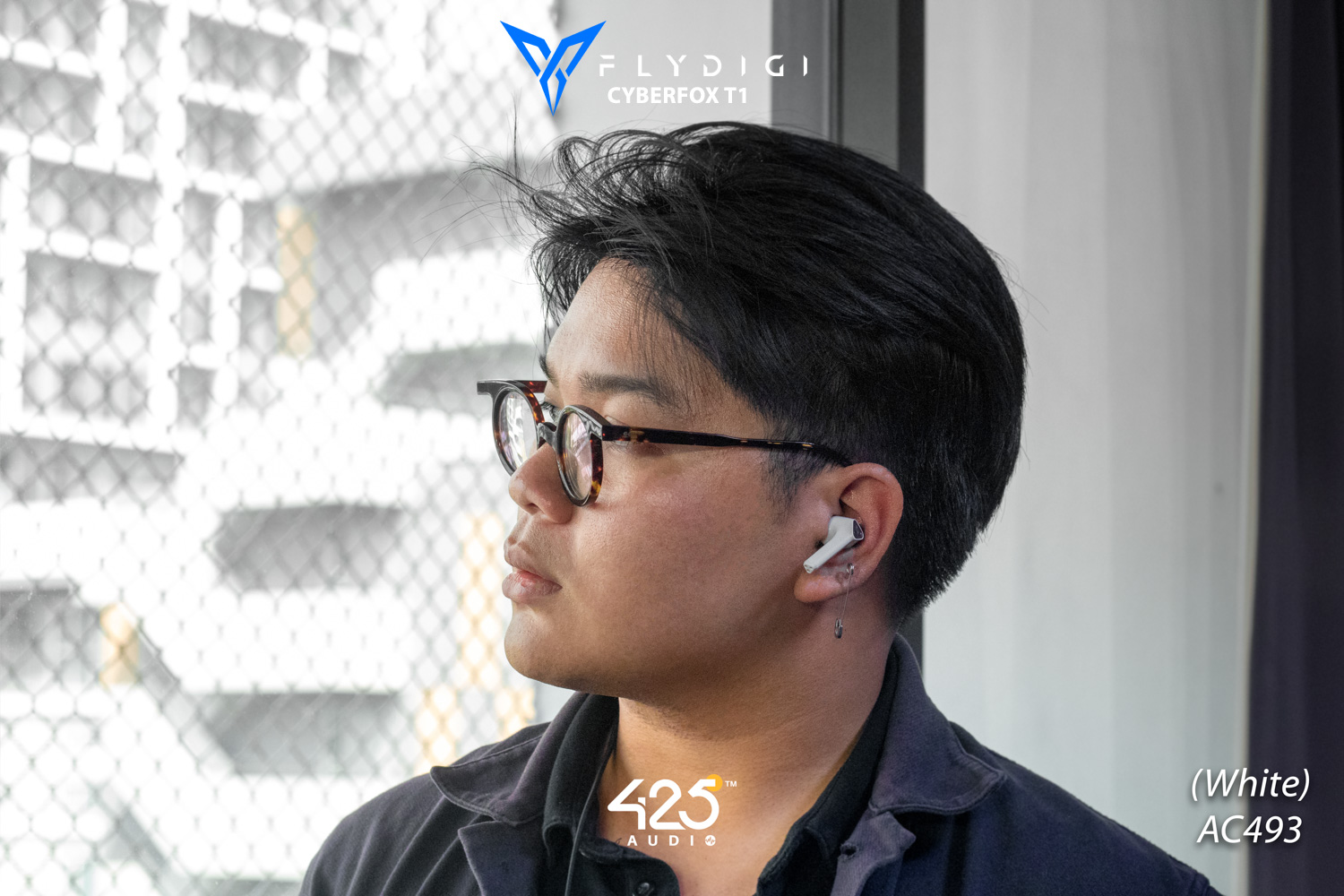 Flydigi Cyberfox t1,black,white,true wireless,gaming mode,ipx4,bluetooth 5.0,in-ear,หูฟังไร้สาย,เล่นเกมส์ไม่ดีเลย์,เสียงดี,ใส่สบาย,คุยโทรศัพท์ชัด,pubg,rov,call of duty mobile