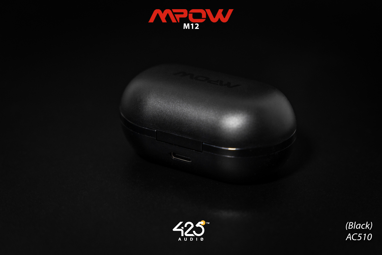 mpow m12,black,true wireless,ipx8,เสียงดี,เบสหนัก,รายละเอียดคมชัด,แบตอึด,หูฟังไร้สาย,หูฟังเสียงดี