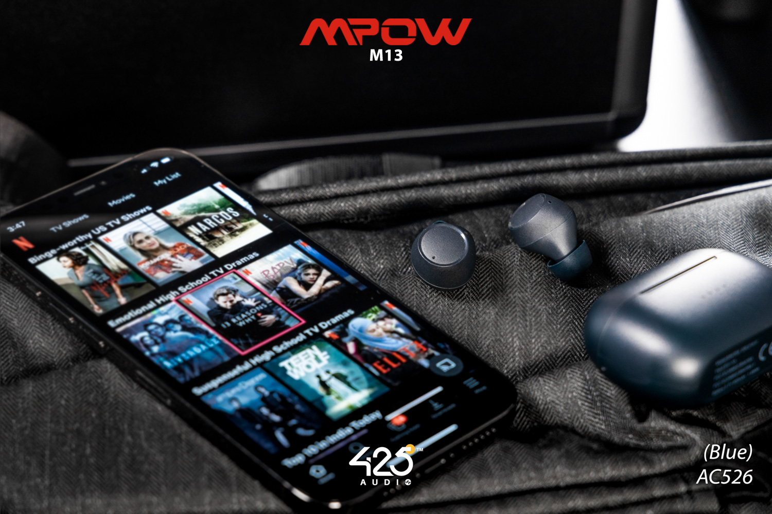 mpow m13, mpow, m13 หูฟังไร้สาย, true wireless, หูฟังบลูทูธ เบสหนัก, เสียงดี, เบสแน่น กันนํ้า, ipx8, หูฟังออกกำลังกาย, ดูหนัง