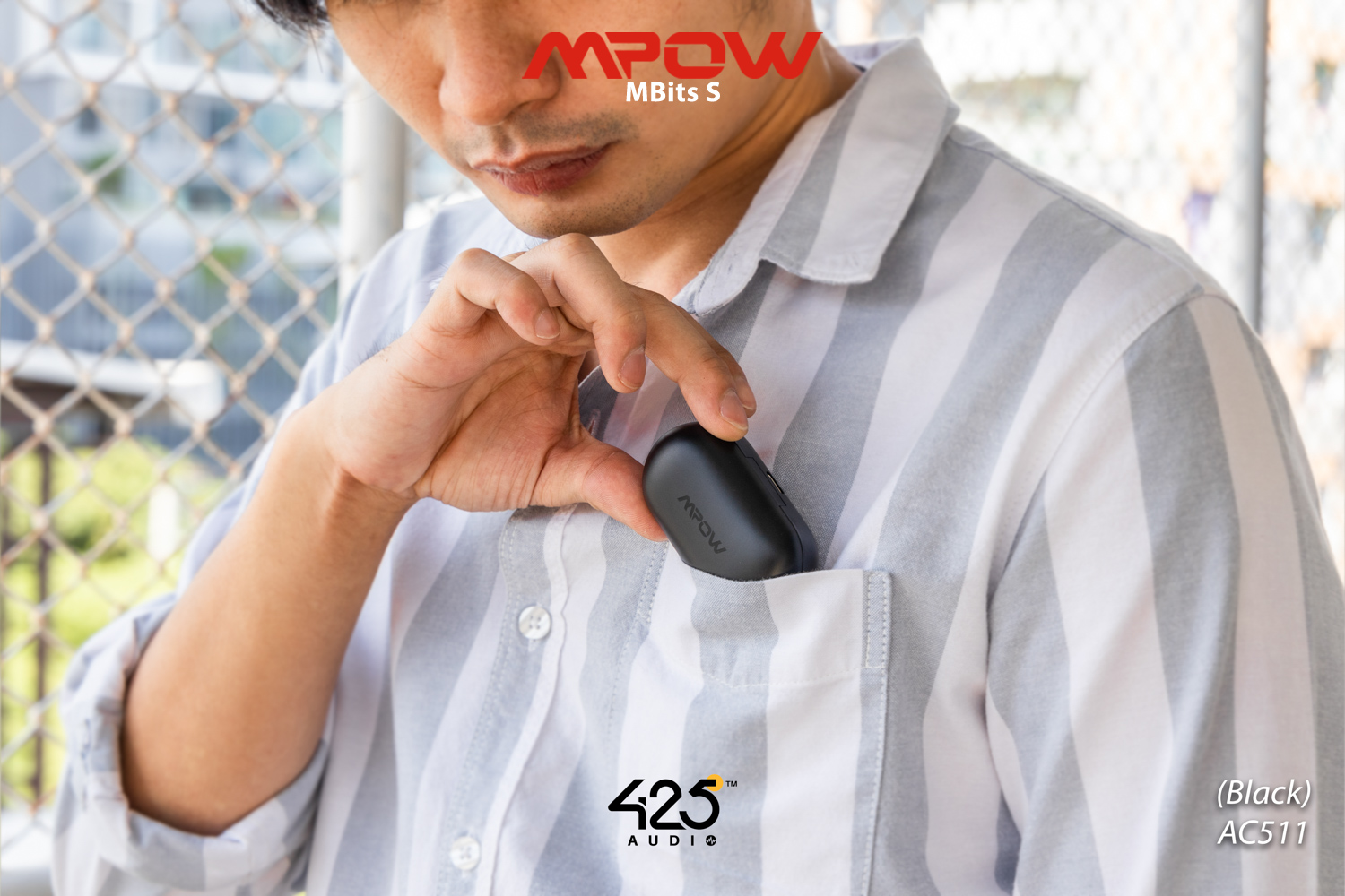 mpow mbits s,true wireless,black,หูฟังไร้สาย,คุยโทรศัพท์ชัด,เบสหนัก,เสียงดี,IPX8,iOS,Android,ไม่ดีเลย์