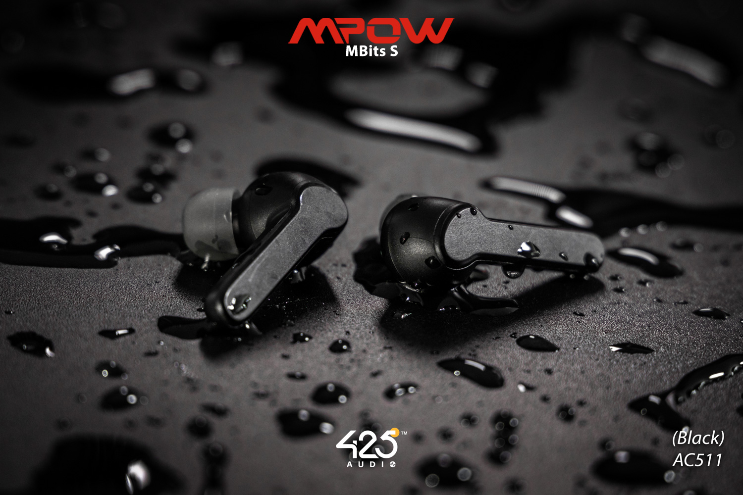 mpow mbits s,true wireless,black,หูฟังไร้สาย,คุยโทรศัพท์ชัด,เบสหนัก,เสียงดี,IPX8,iOS,Android,ไม่ดีเลย์