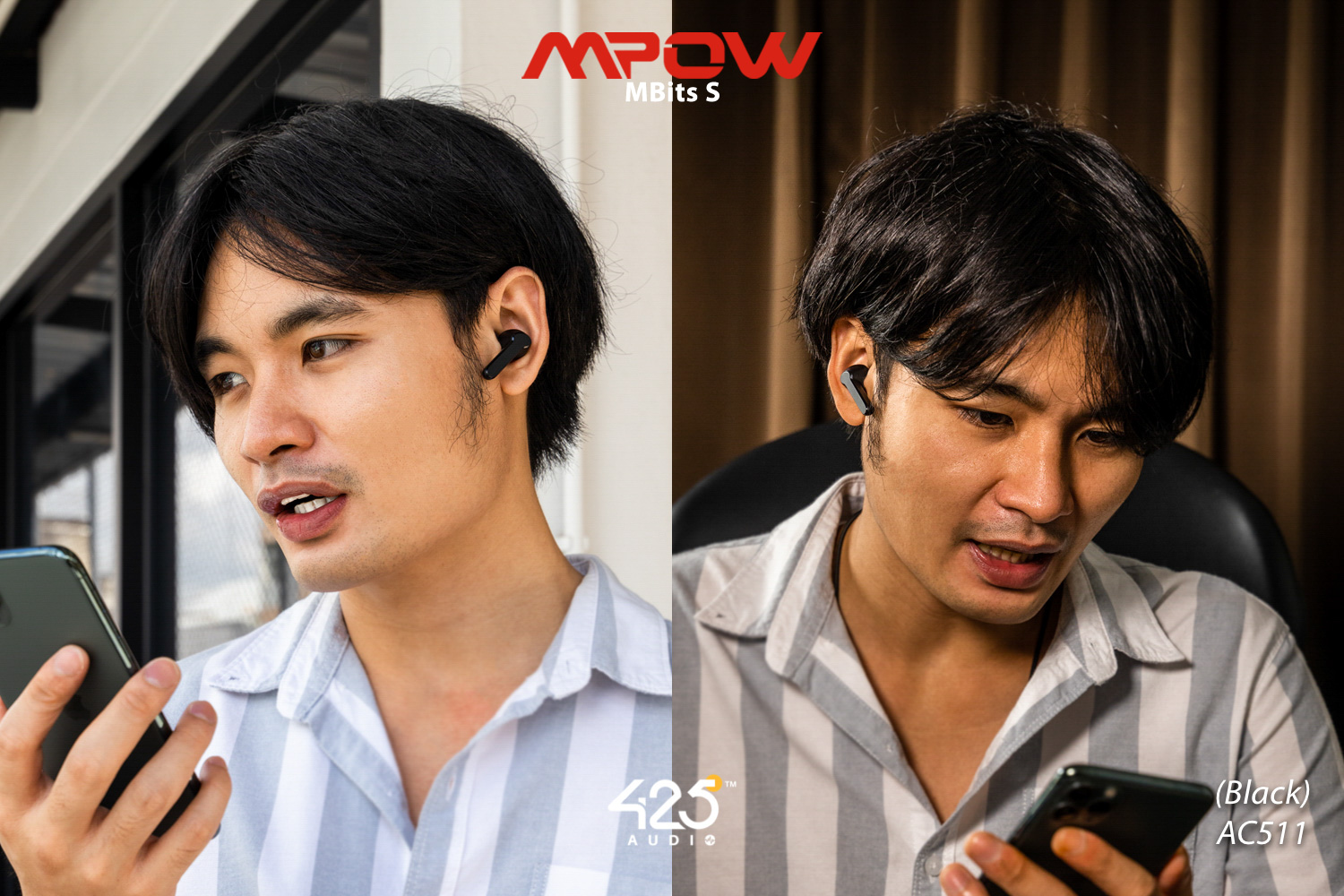 mpow mbits s,true wireless,black,หูฟังไร้สาย,คุยโทรศัพท์ชัด,เบสหนัก,เสียงดี,IPX8,iOS,Android,ไม่ดีเลย์