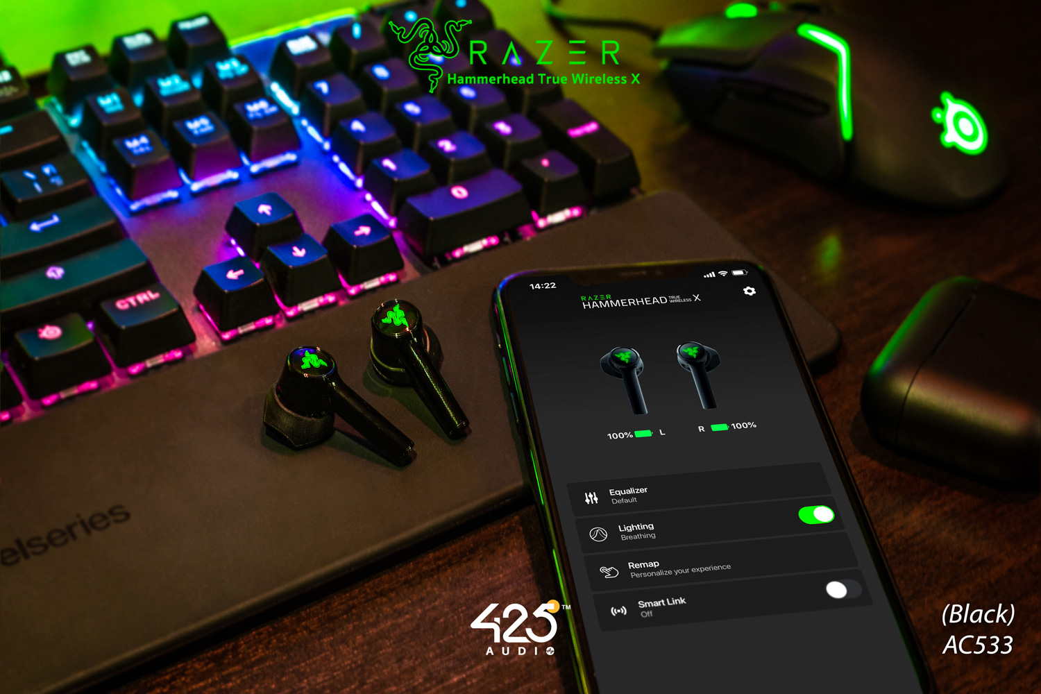 razer hammerhead true wireless x,bluetooth 5.2,aptX.Game Mode,razer,หูฟังไร้สาย,true wireless,เบสหนัก,เล่นเกมส์ไม่ดีเลย์