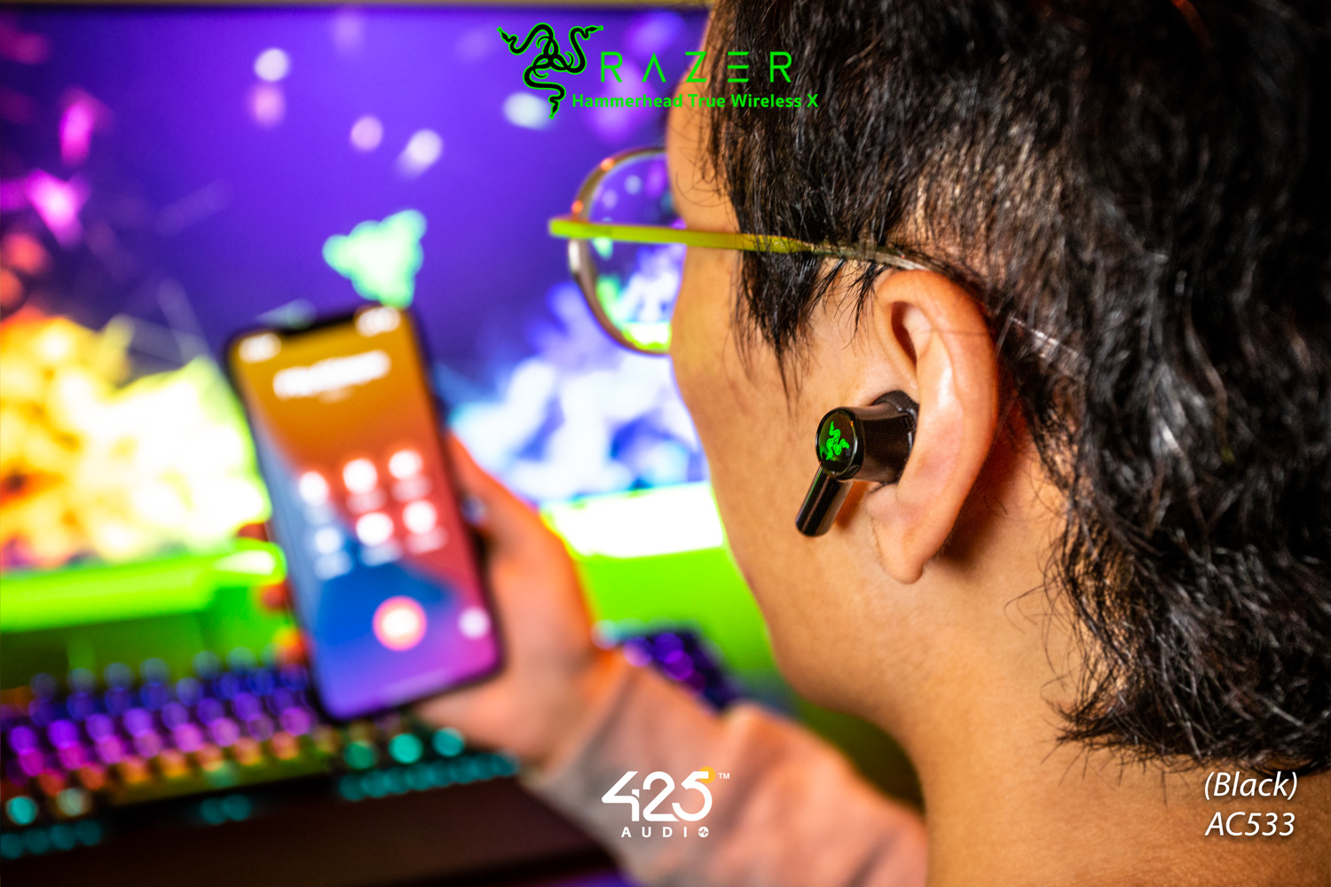 razer hammerhead true wireless x,bluetooth 5.2,aptX.Game Mode,razer,หูฟังไร้สาย,true wireless,เบสหนัก,เล่นเกมส์ไม่ดีเลย์