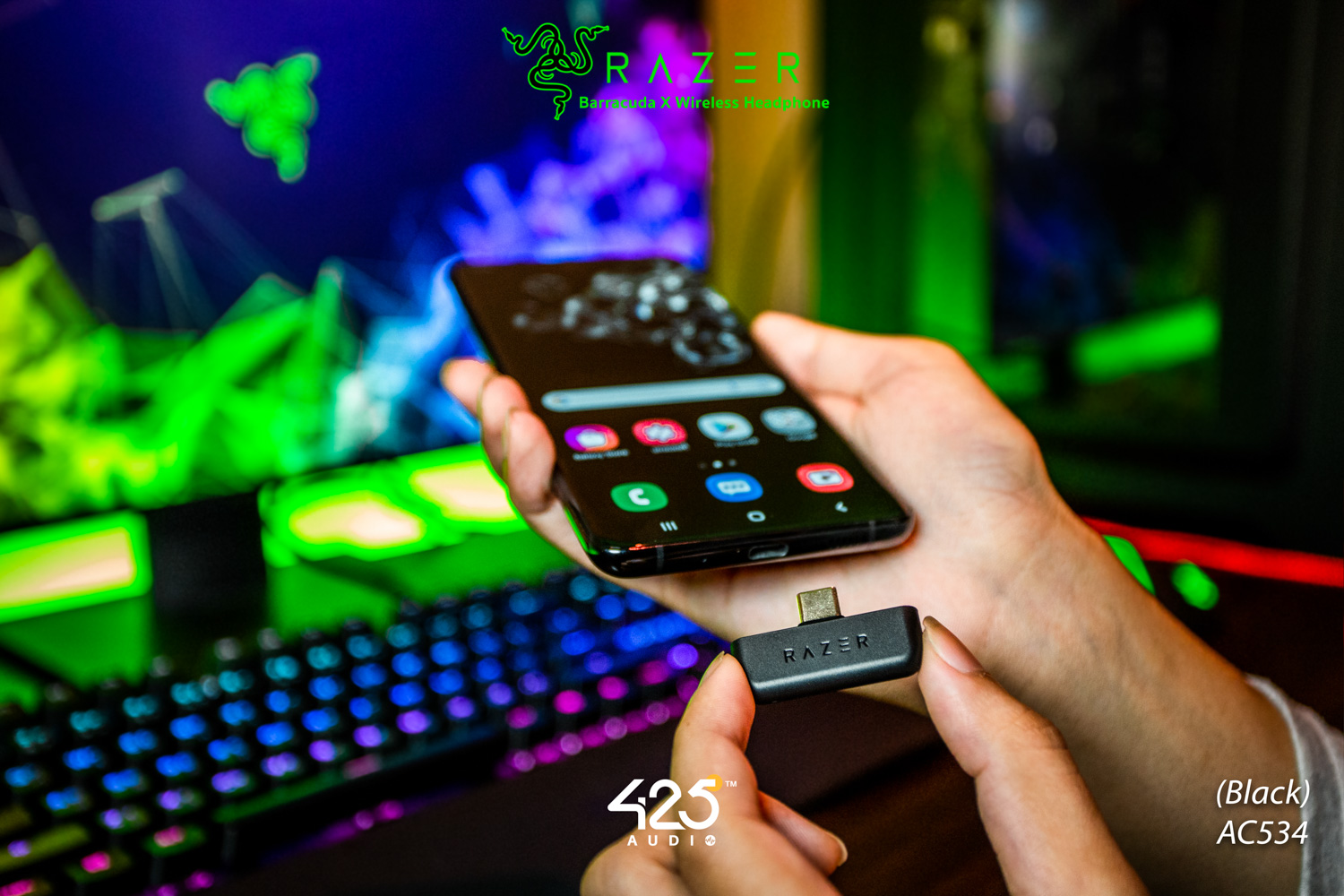 Razer Barracuda X,full-size,wireless headphone,หูฟังไร้สาย,หูฟังเกมมิ่ง,Razer,pc,android,nintendo switch,usb-c dongle