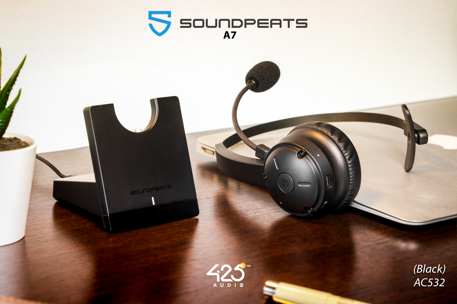 soundpeats a7,mono headset,หูฟังคุยโทรศัพท์,call center,คุยชัด,bluetooth,wireless,black,soundpeats,a7