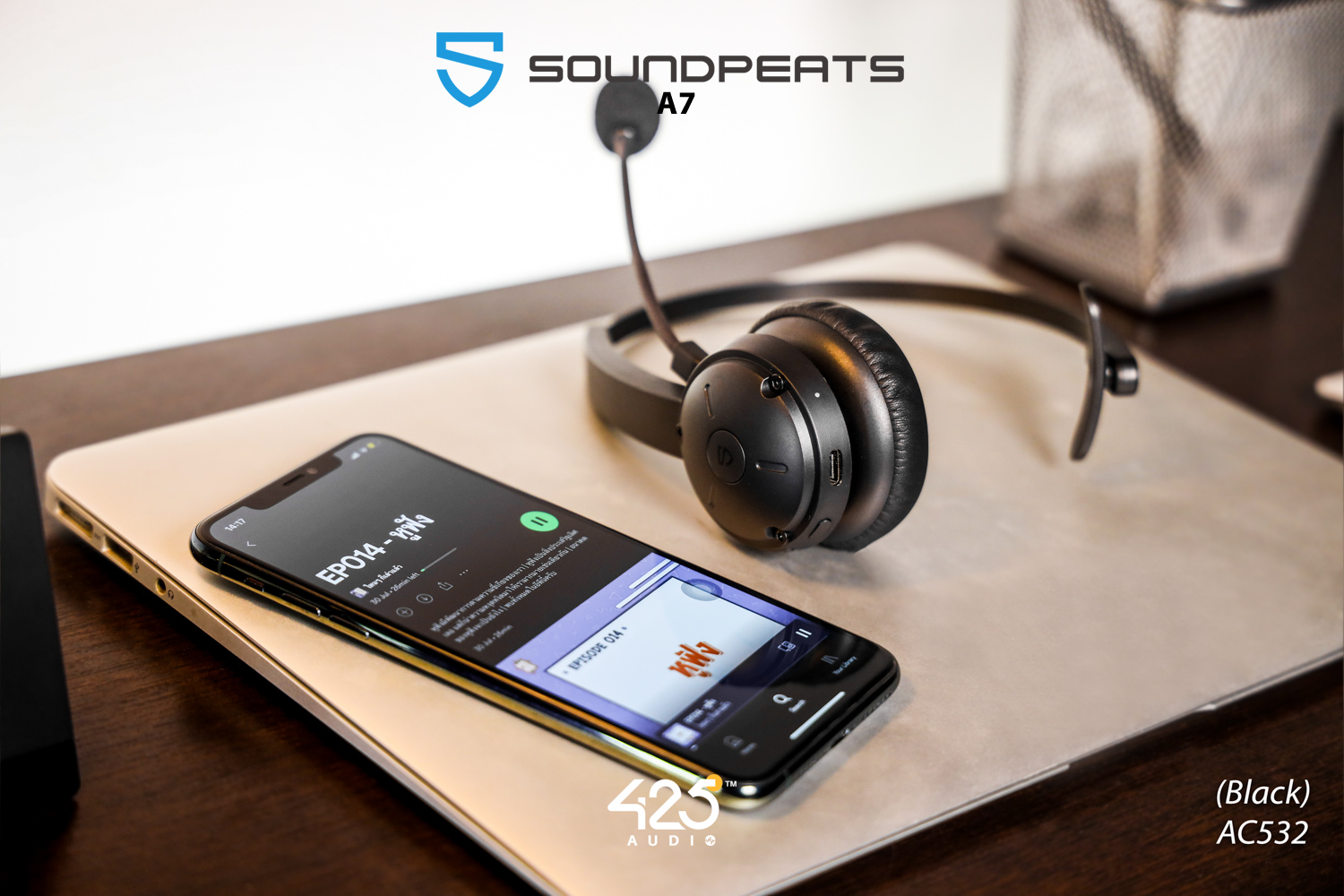 soundpeats a7,mono headset,หูฟังคุยโทรศัพท์,call center,คุยชัด,bluetooth,wireless,black,soundpeats,a7