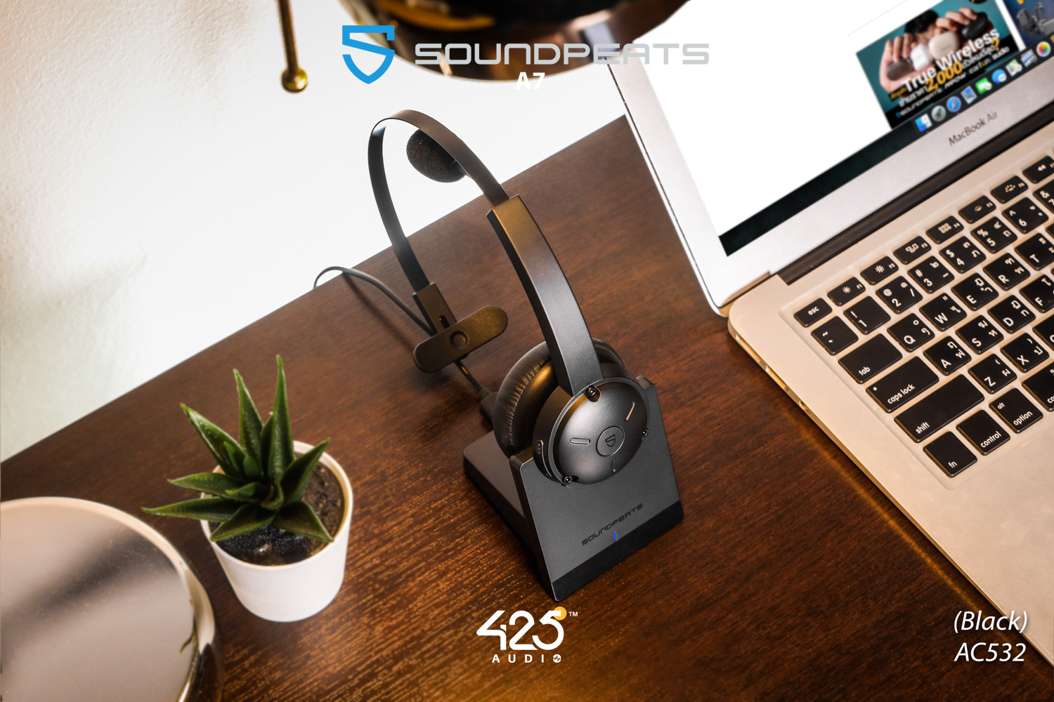 soundpeats a7,mono headset,หูฟังคุยโทรศัพท์,call center,คุยชัด,bluetooth,wireless,black,soundpeats,a7