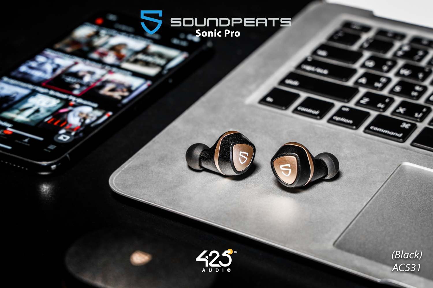 soundpeats sonic pro,soundpeats,black,bluetooth,5.2,aptx adaptive,dual ba,low latency game mode,เสียงดี,เบสหนัก