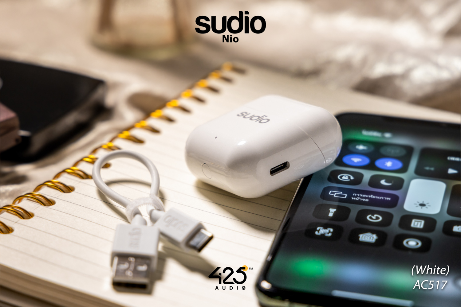 sudio nio,true wireless,earbud,bluetooth 5.0,adaptive dual-mic,คุยโทรศัพท์ชัด,white,black,green,ipx4,หูฟังไร้สาย,คุยโทรศัพท์ชัด