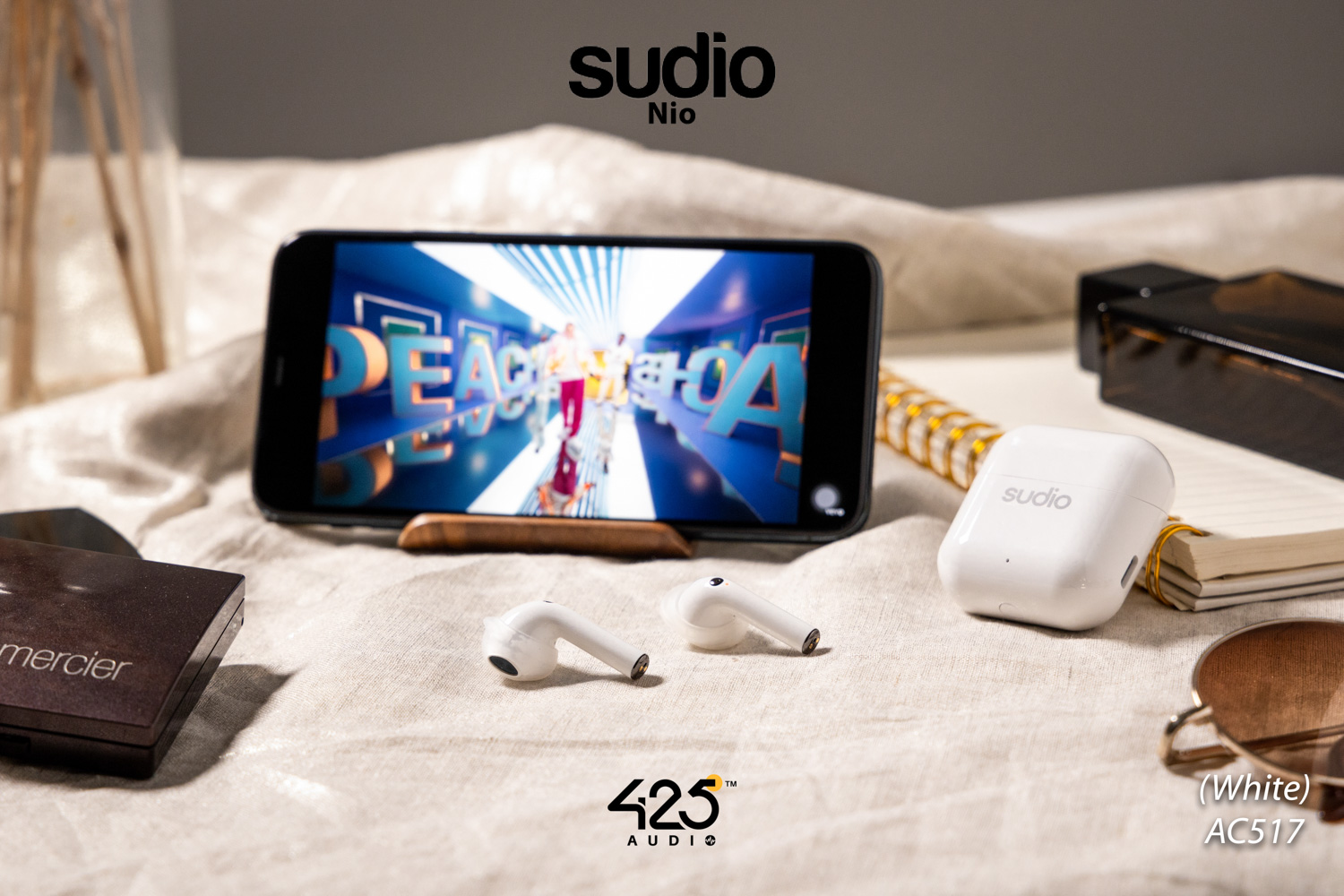 sudio nio,true wireless,earbud,bluetooth 5.0,adaptive dual-mic,คุยโทรศัพท์ชัด,white,black,green,ipx4,หูฟังไร้สาย,คุยโทรศัพท์ชัด