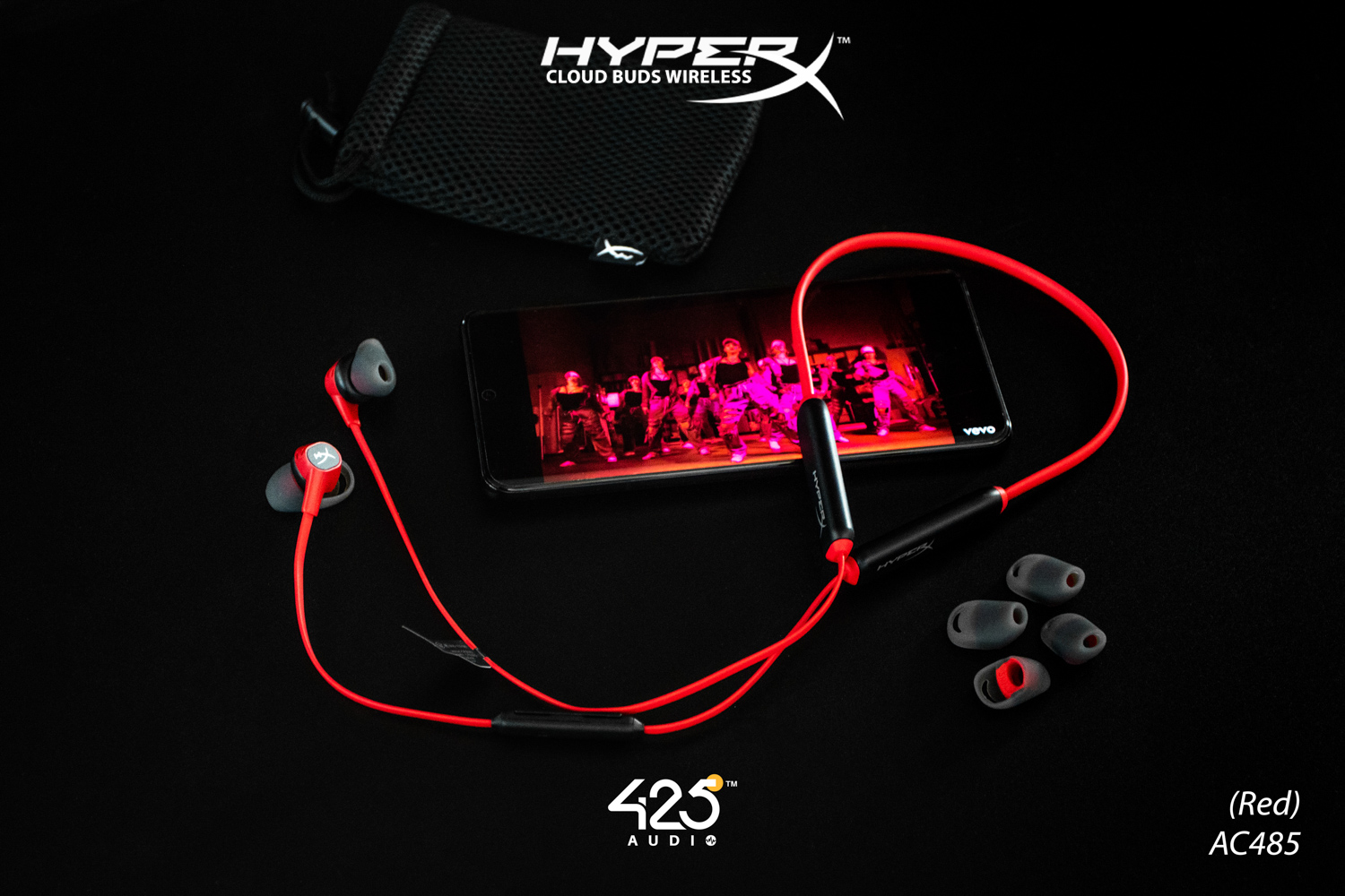 hyperx cloud buds,hyperx,red,หูฟังเล่นเกม,หูฟังไวเลส,หูฟังไร้สายคล้องคอ,bluetooth 5.1,ios,android