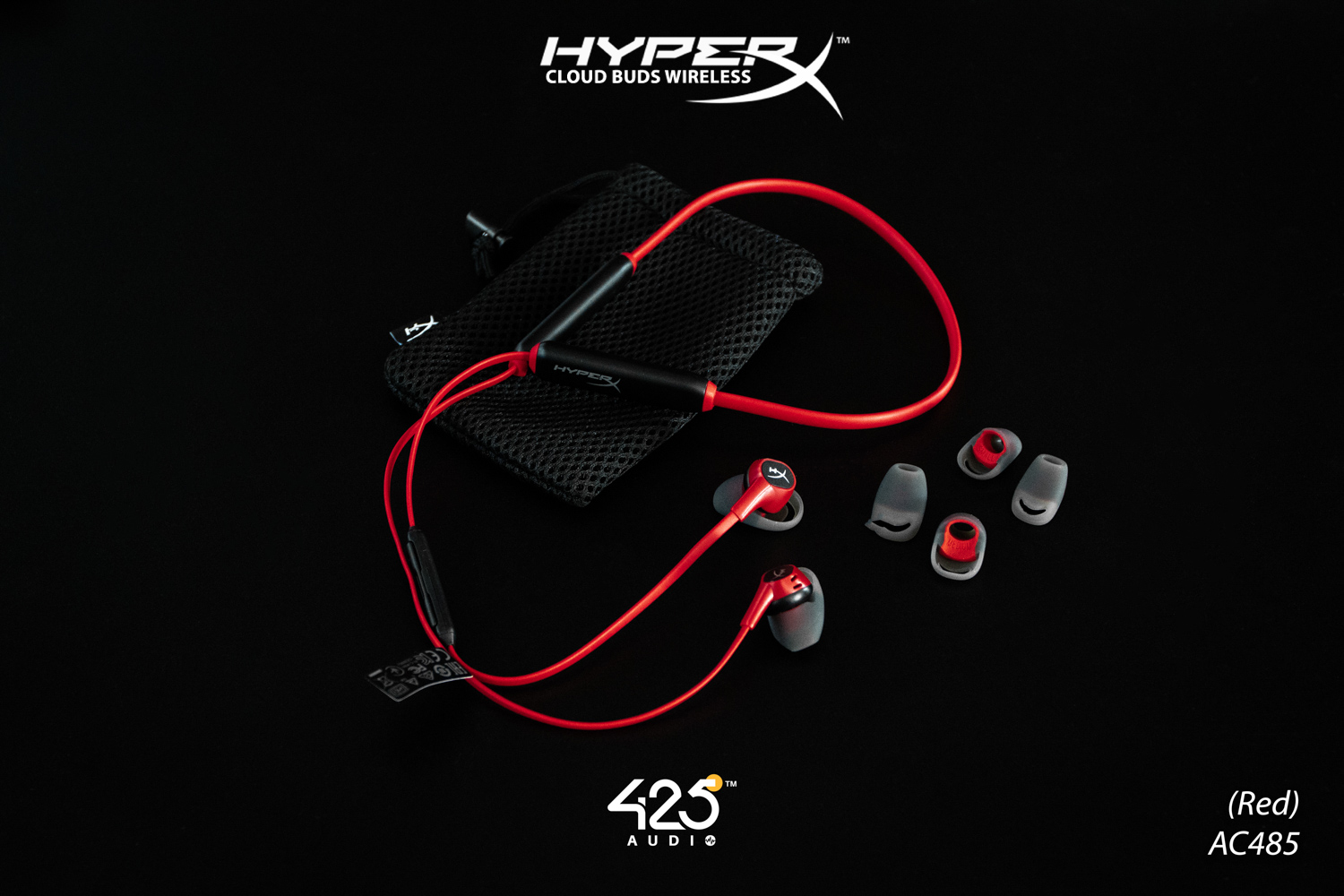 hyperx cloud buds,hyperx,red,หูฟังเล่นเกม,หูฟังไวเลส,หูฟังไร้สายคล้องคอ,bluetooth 5.1,ios,android