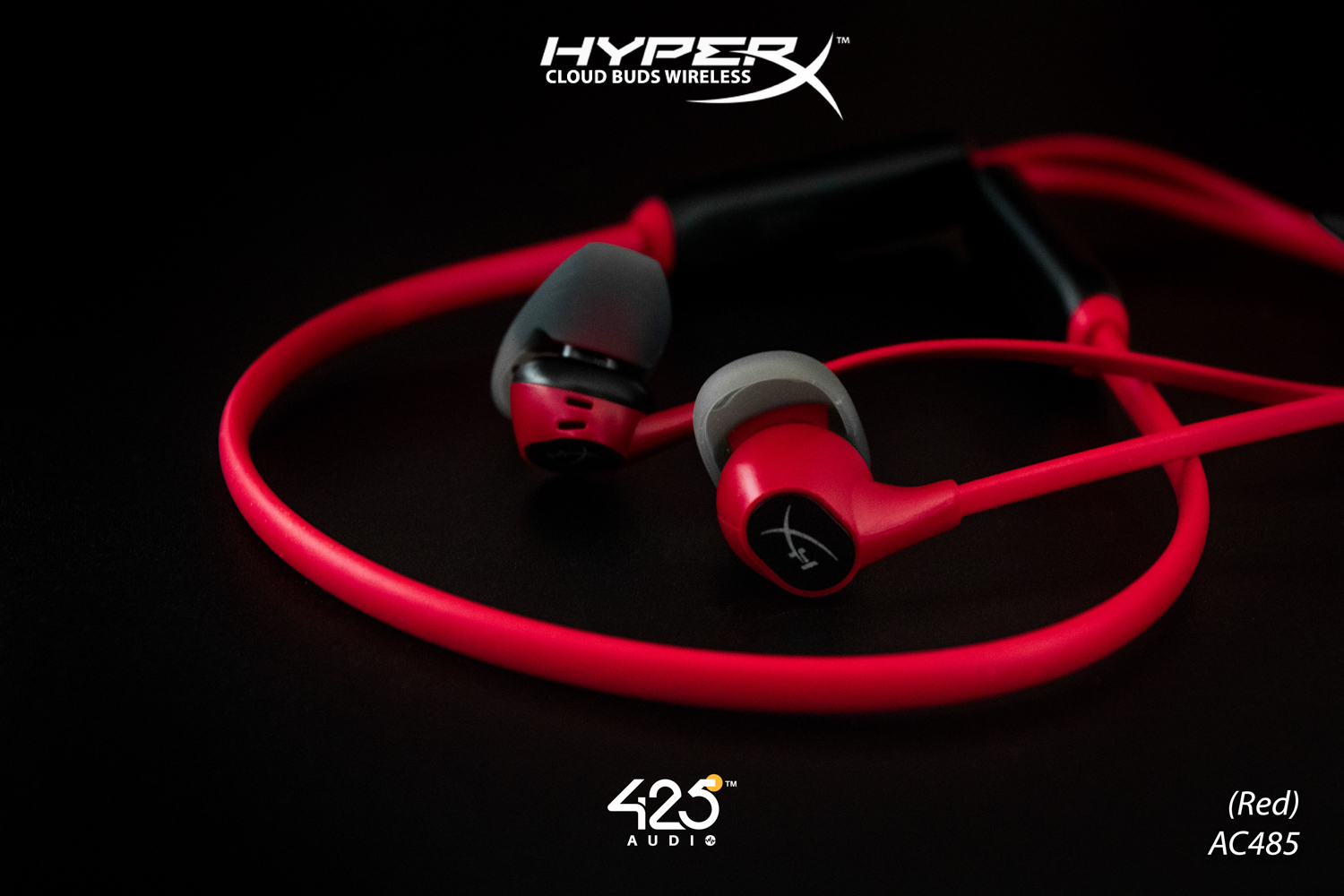 hyperx cloud buds,hyperx,red,หูฟังเล่นเกม,หูฟังไวเลส,หูฟังไร้สายคล้องคอ,bluetooth 5.1,ios,android