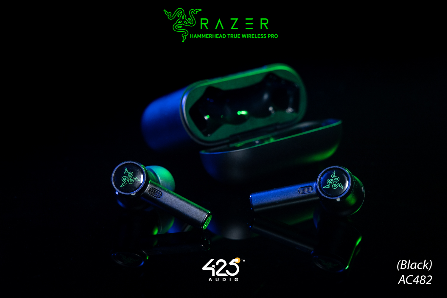 Razer Hammerhead True Wireless Pro,razer hammerhead pro,true wireless,gaming,หูฟังเล่นเกม,หูฟังเกมมิ่ง,in-ear,ดีเลย์น้อย,THX,หูฟังตัดเสียงรอบข้าง,active noise cancelling,ipx4,ไมค์ชัด