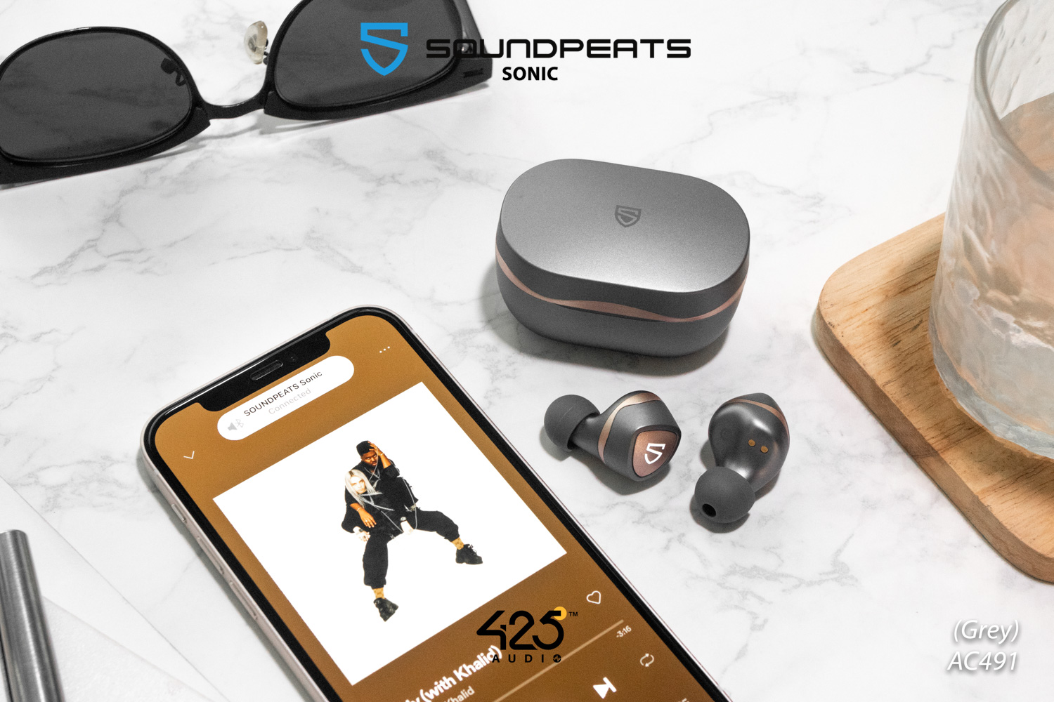 soundpeats sonic,soundpeats,bluetooth 5.2,game mode,in-ear,true wireless,เบสหนัก,เสียงดี,เล่นเกมไม่ดีเลย์,กันนํ้า,ipx5,แบตอึด,grey,ios,android