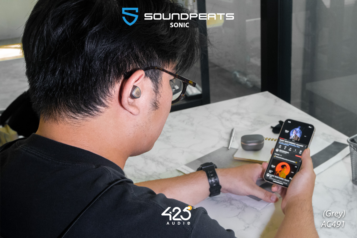 soundpeats sonic,soundpeats,bluetooth 5.2,game mode,in-ear,true wireless,เบสหนัก,เสียงดี,เล่นเกมไม่ดีเลย์,กันนํ้า,ipx5,แบตอึด,grey,ios,android