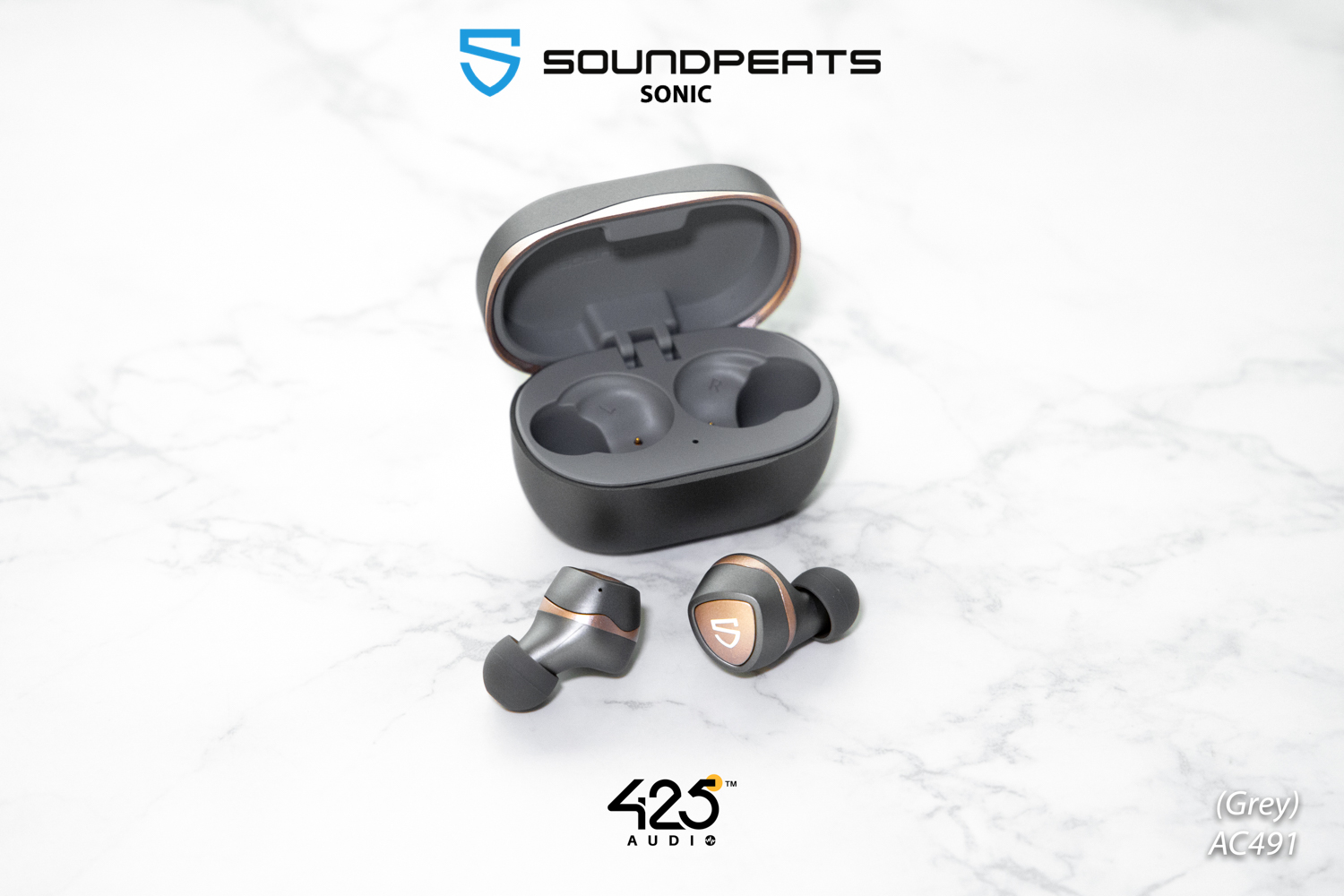 soundpeats sonic,soundpeats,bluetooth 5.2,game mode,in-ear,true wireless,เบสหนัก,เสียงดี,เล่นเกมไม่ดีเลย์,กันนํ้า,ipx5,แบตอึด,grey,ios,android