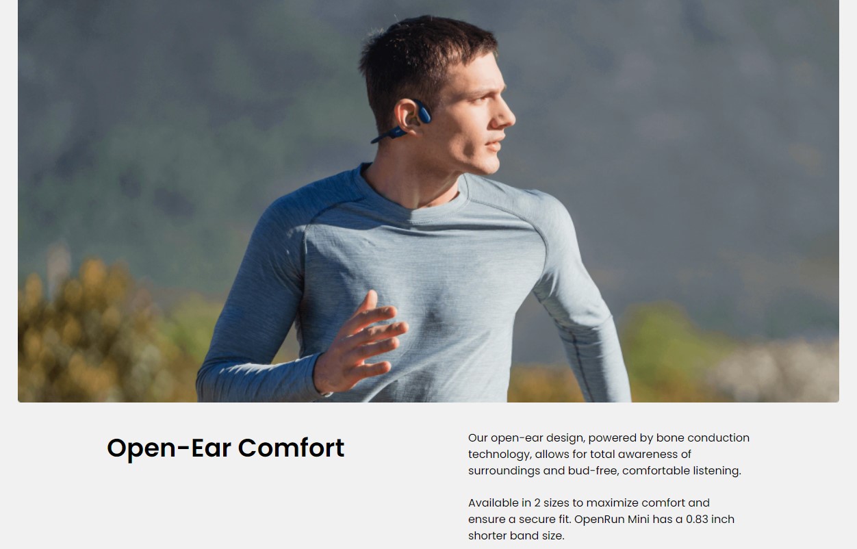 Shokz OpenRun,หูฟังไร้สาย,ใส่สบาย,หูฟังบลูทูธ,bluetooth5.1,Bone Conduction,Comfort,Openear