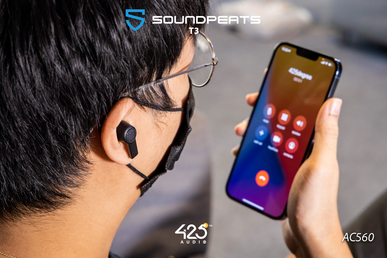 หูฟังไร้สาย,SOUNDPEATS T3,true wireless,Active Noise Cancelling,ANC,หูฟังบลูทูธ,soundpeats,หูฟังไมค์ดี