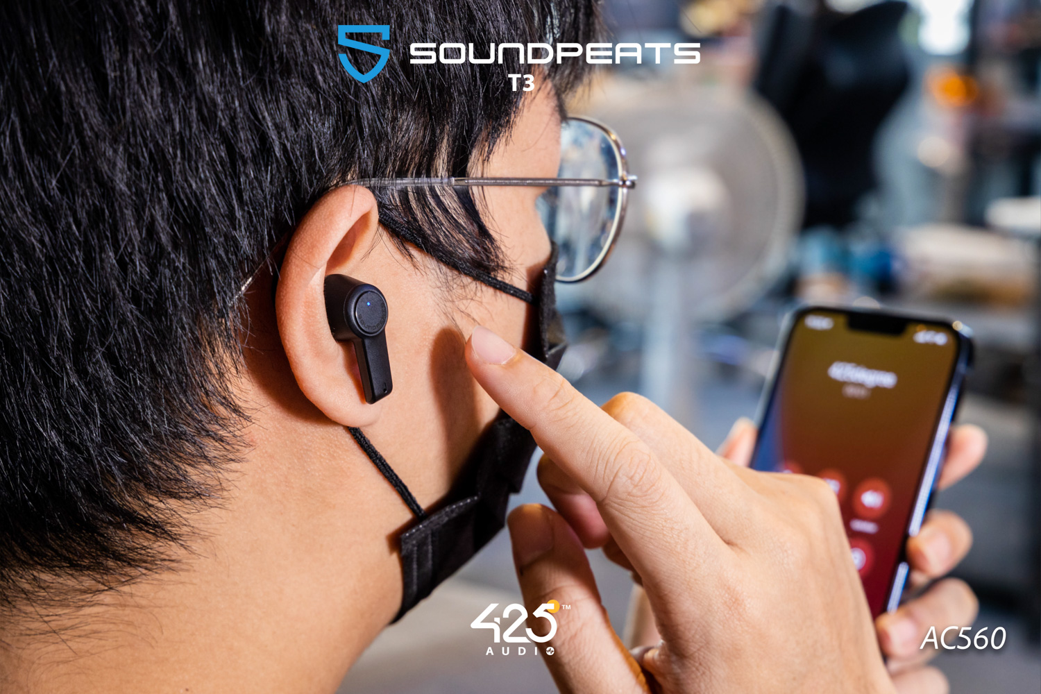 หูฟังไร้สาย,SOUNDPEATS T3,true wireless,Active Noise Cancelling,ANC,หูฟังบลูทูธ,soundpeats,หูฟังไมค์ดี