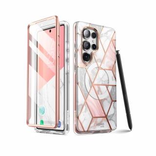 i-Blason Cosmo Slim Case with built-in Screen Protector เคส Galaxy S25 Ultra - Marble Pink