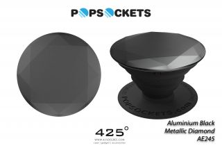 Popsockets Aluminium Black Metallic Daimond