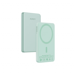 AUKEY PB-MS07A MagFusion M 5000mAh Qi2 Magnetic Wireless Charging PowerBank (CCC) (MagSafe | PD | QI) - Mint Blue