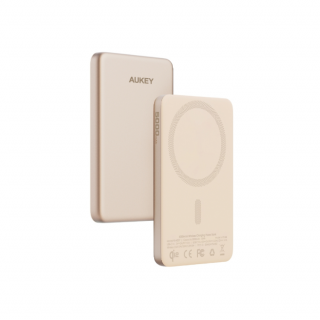AUKEY PB-MS07A MagFusion M 5000mAh Qi2 Magnetic Wireless Charging PowerBank (CCC) (MagSafe | PD | QI) - Desert Gold