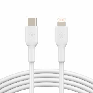 Belkin BOOSTCHARGE PVC สายชาร์จ Lightning to USB-C Cable 1M - White