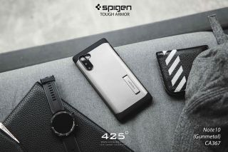 Spigen Tough Armor ( เคส Note 10 )-Gunmetal (เทาเข้ม)