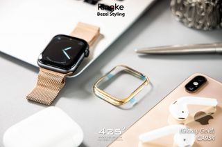 Ringke Bezel Styling Glossy Apple Watch 1/2/3/4 (กรอบหน้าปัดเสริม)-Glossy Gold (ทองเงา)-Apple Watch Series 1/2/3 (38 mm.)