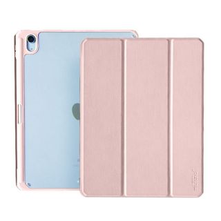 Mutural Clear Folio with Apple Pencil Holder ( เคส iPad 9.7 (2017)/(2018) )-Pink (ชมพู)