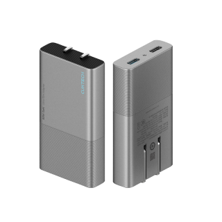 CukTech 2C PPS 65W GaN (Adapter ชาร์จเร็ว | 65W | PD | QC 3.0/4.0 | PPS | 2Type-C | GaN) - Grey