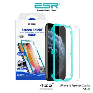 ESR Screen Shield Clear iPhone 11 Pro Max/Xs Max ( ฟิล์มกระจก iPhone 11 Pro Max/Xs Max แบบไม่เต็มจอ + ฐานช่วยติดตั้ง )
