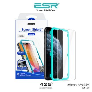 ESR Screen Shield Clear iPhone 11 Pro/Xs/X ( ฟิล์มกระจก iPhone 11 Pro/Xs/X แบบไม่เต็มจอ + ฐานช่วยติดตั้ง)