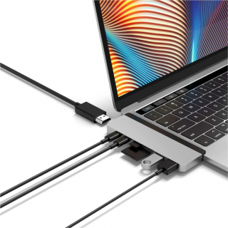 Hyper HyperDrive DUO 7-in-2 USB-C Hub ( HUB USB-C , USB-A , SD/Micro SD Card , HDMI) - Silver
