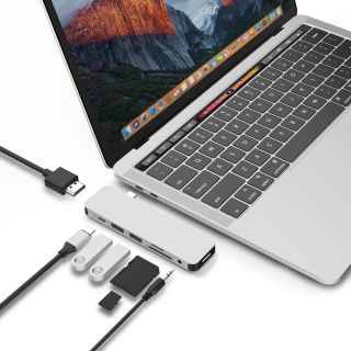 Hyper HyperDrive SOLO 7-in-1 USB-C Hub ( HUB USB-C , USB-A , SD/Micro SD Card , 3.5MM Audio Jack , HDMI ) - Silver