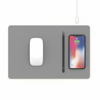 Pout Hands3 Pro Fast Wireless Charging Mouse Pad - Dark Grey (แผ่นรองเมาส์+แท่นชาร์จไร้สาย)