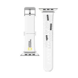 National Geographic Smart Watch Clear Strap 22mm สาย Apple Watch 11 / 10 (46 mm) / 9 / 8 / 7 / 6 / 5 / 4 / 3 / 2 / 1 / SE 3 / 2 / 1 / Ultra 3 / 2 / 1 (42 44 45 49 mm) | Galaxy Watch ขนาด 22mm - Typo White