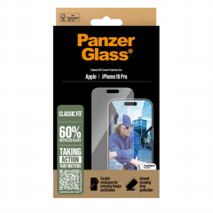 PanzerGlass Classic Fit ฟิล์มกระจกไม่เต็มจอแบบใส - iPhone 16 Pro