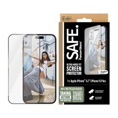 SAFE by PanzerGlass Ultra Wide Fit Clear Black Frame ฟิล์มกระจกใสแบบเต็มจอ - iPhone 16 Plus / iPhone 15 Plus