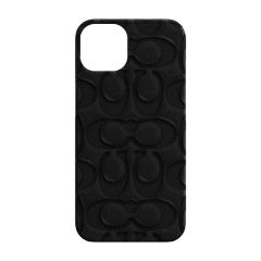 COACH Leather Slim Wrap Signature C Emboss/Deboss Black เคส iPhone 13