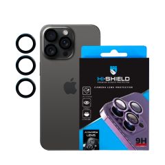 Hishield Aluminium Lens Protector กระจกกันรอยเลนส์กล้อง iPhone 15 Pro / 15 Pro Max - Black