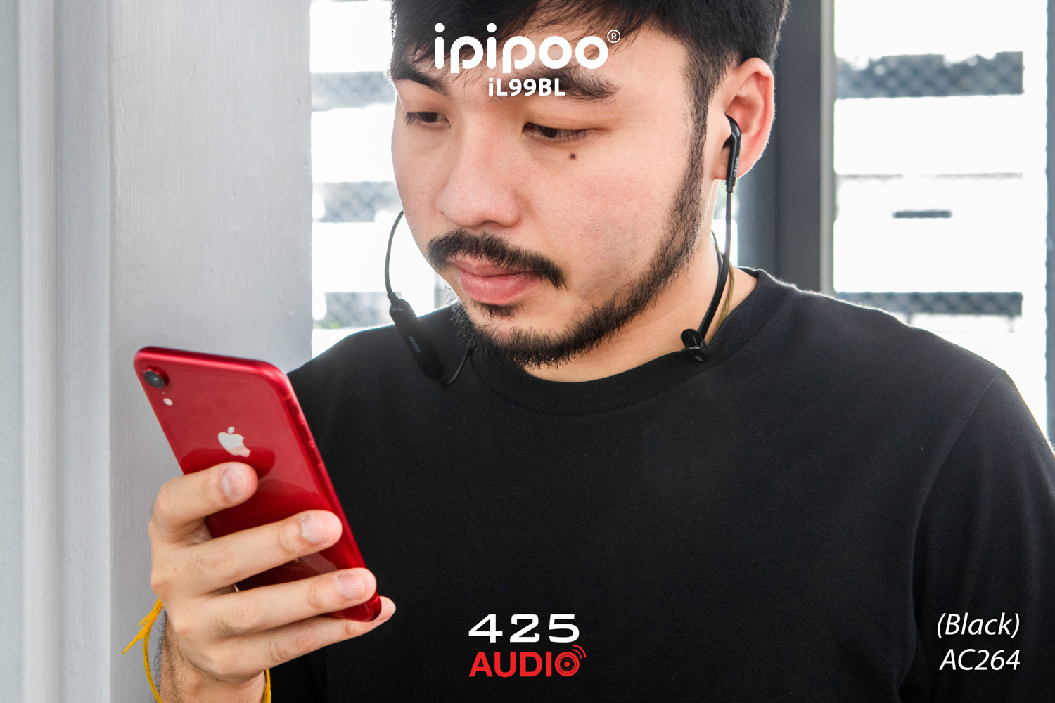 ipipoo,iL99BL,earphone,wireless earphone,bluetooth,bluetooth4.2,comfort,earbuds,smooth,longbattery,exercise,run,fitness,stereocall